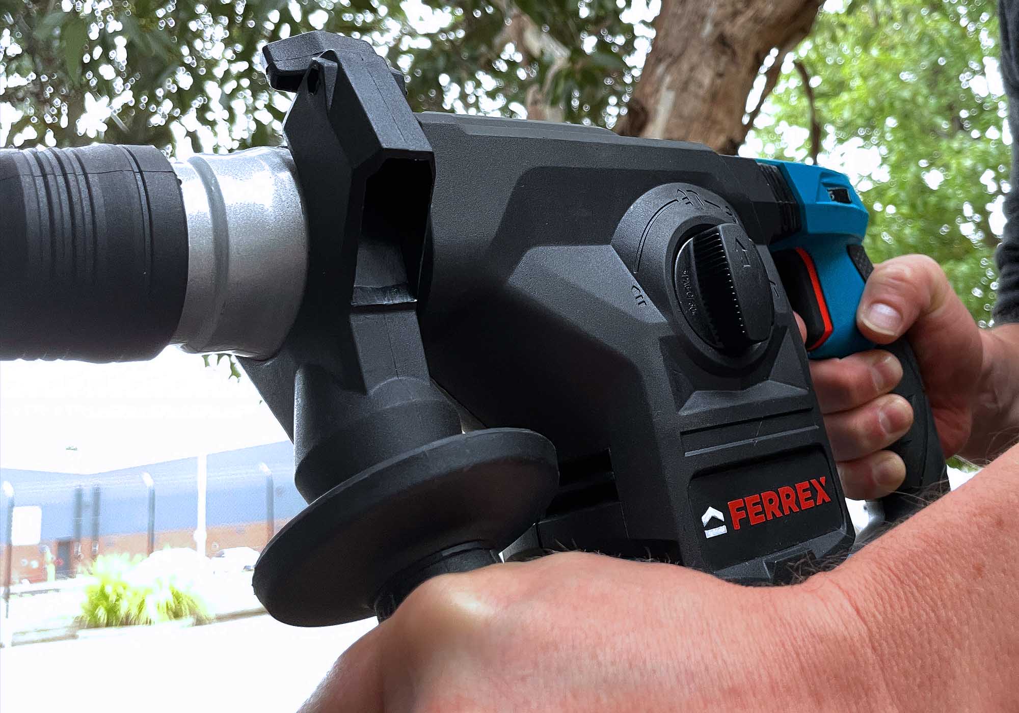 USING FERREX SDS ROTARY HAMMER DRILL 03